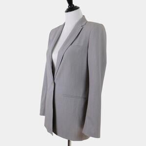Laveer Size 2 Longline Single Breasted Blazer Jacket Light Gray